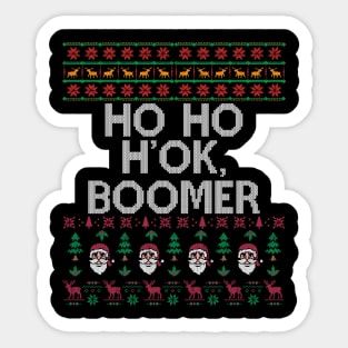 Ok Boomer Funny Ugly Christmas Sweater Gen Z Sticker